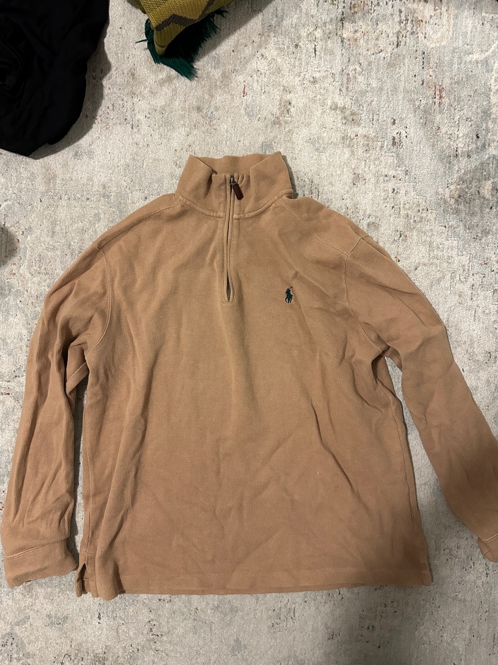 Ralph Lauren Men’s Tan Zip-Front 100 cotton Pullover